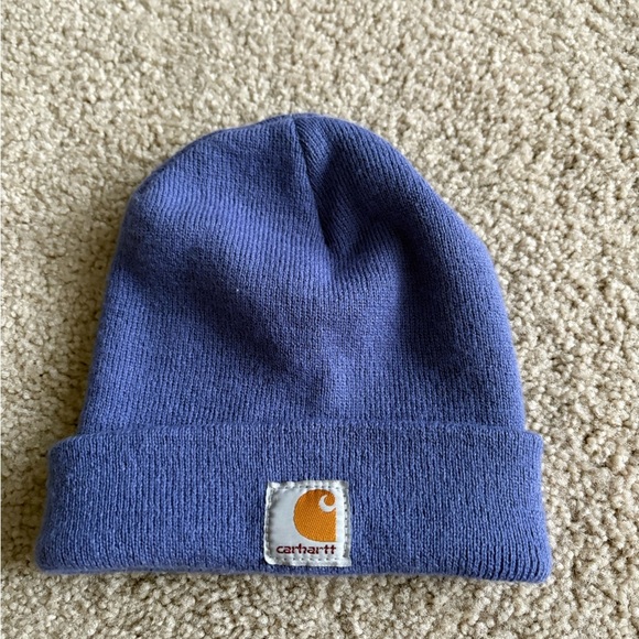 Carhartt Acrylic Hat Knit Cuffed Beanie Purple Violet Lavender Youth Unisex - Picture 1 of 7